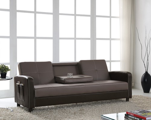 Sofa bed faux leather with - faux,