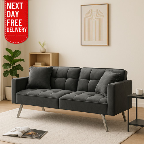 Seater grey velvet - grey, bed