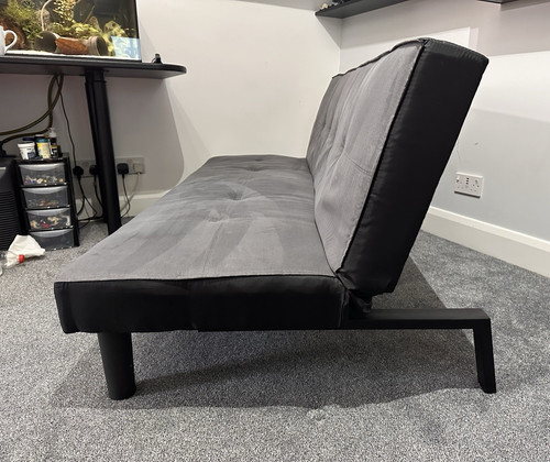 Grey black convertible futon - convertible,