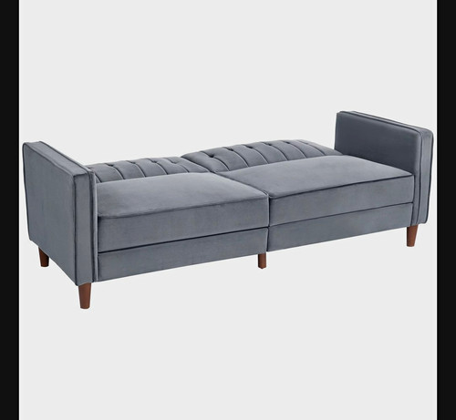 Grey velvet seater - velvet, 3-seater