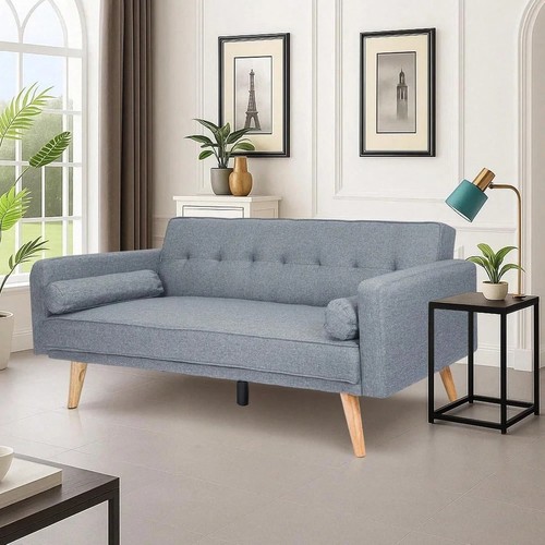 Grey fabric sofa bed seater - sofa,