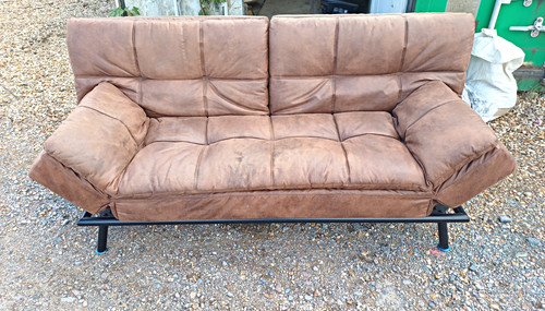 Brown faux leather - brown,