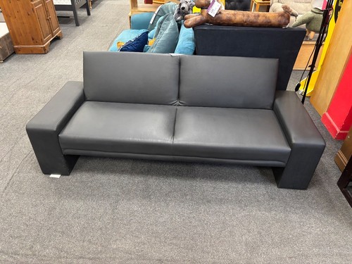 Black faux leather click clack - faux,