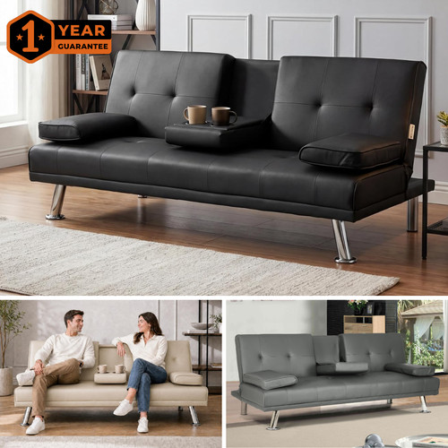Faux leather sofa bed click - leather,