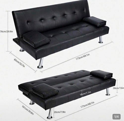 Black faux leather - leather, clack