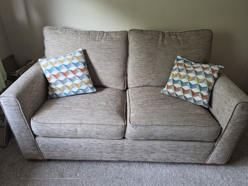 Beige solid plain seater - 2,
